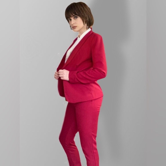 Cranberry Satin Dress Pants, Small - Picture 4 of 14